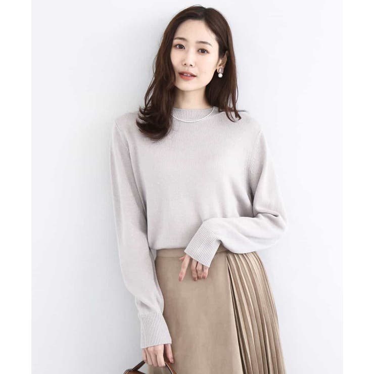 モカベージュ | キラキラ ラメニットプルオーバー/洗える | MK MICHEL KLEIN