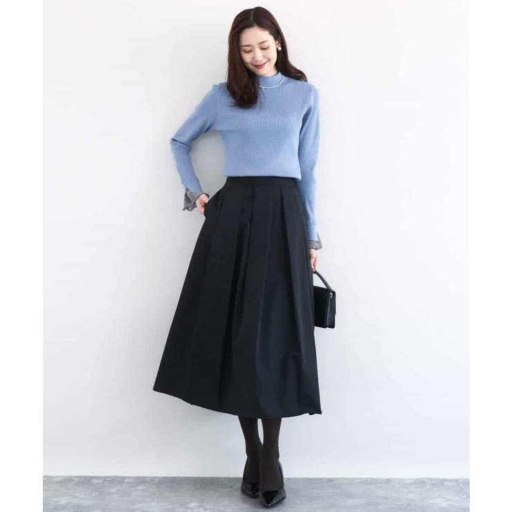 千鳥格子柄シフォンレイヤード風ハイゲージニット/洗える | MK MICHEL KLEIN | 詳細画像13 