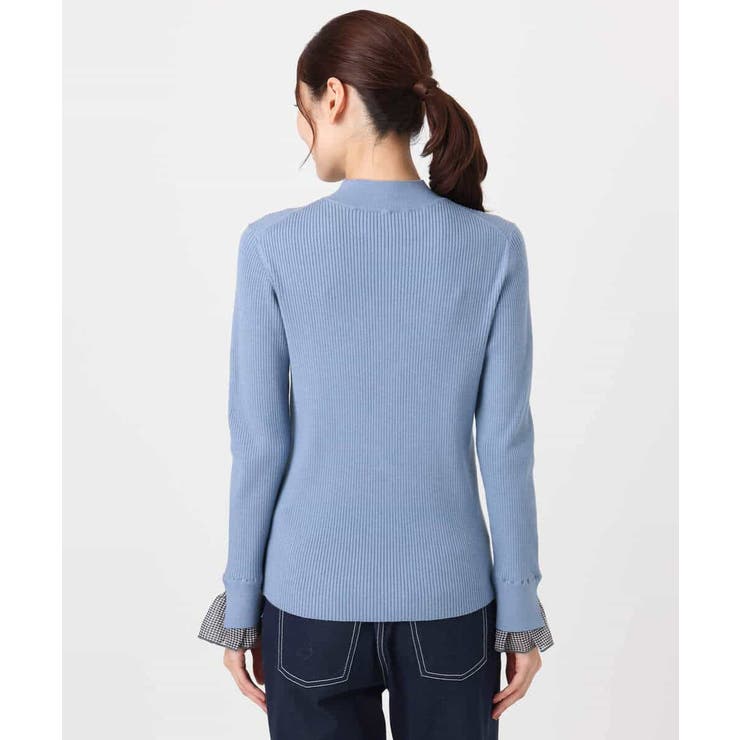 千鳥格子柄シフォンレイヤード風ハイゲージニット/洗える | MK MICHEL KLEIN | 詳細画像16 