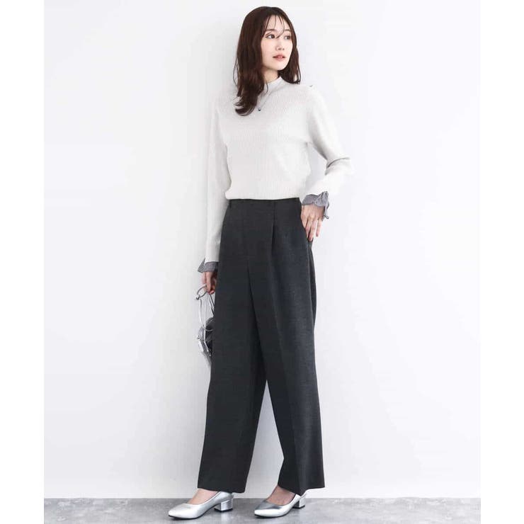 千鳥格子柄シフォンレイヤード風ハイゲージニット/洗える | MK MICHEL KLEIN | 詳細画像9 