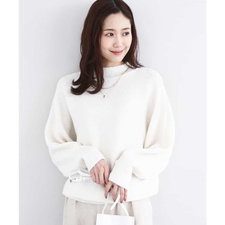 アイボリー | シャドーボーダー調ドルマンニット/洗える | MK MICHEL KLEIN