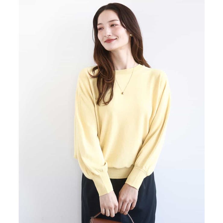 ライトイエロー | 前後2wayラメドルマンニット/洗える | MK MICHEL KLEIN