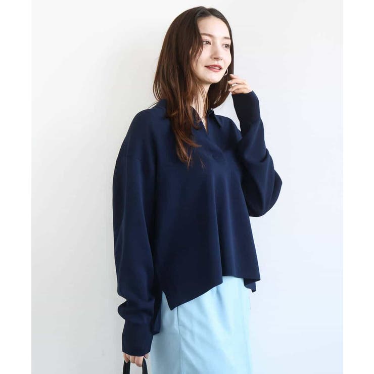 衿付きラガーニット/洗える | MK MICHEL KLEIN | 詳細画像2 