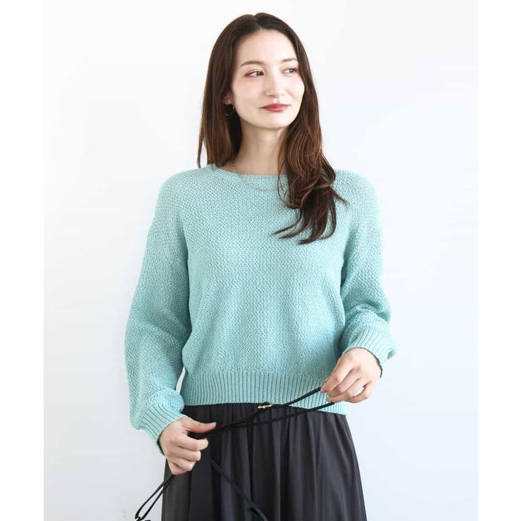 ミントグリーン | 鹿の子編みニット/洗える | MK MICHEL KLEIN