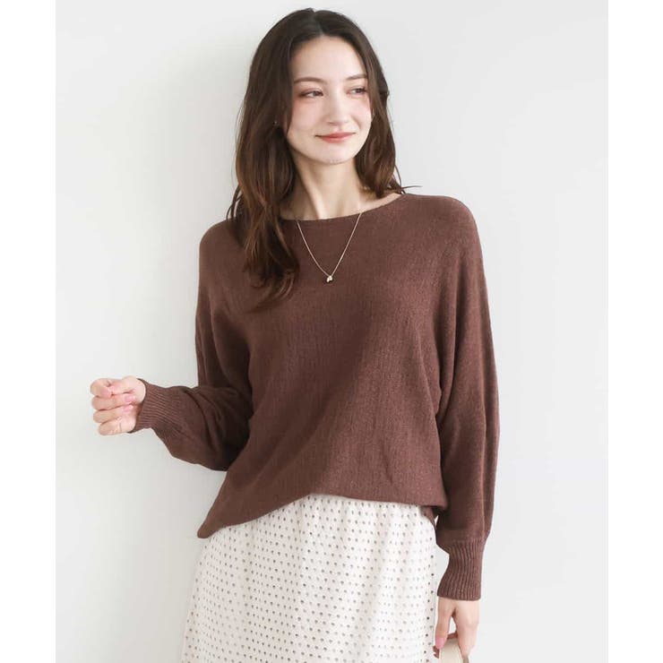 ブラウン | テープヤーンドルマンニット/洗える | MK MICHEL KLEIN