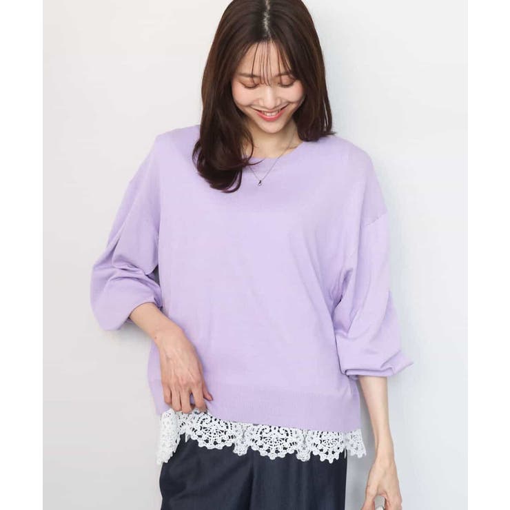 ハイゲージニット×裾レースタンクトップセット/洗える | MK MICHEL KLEIN | 詳細画像10 