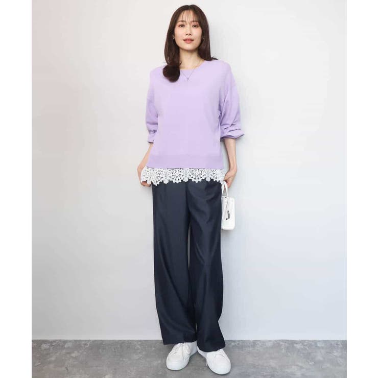 ハイゲージニット×裾レースタンクトップセット/洗える | MK MICHEL KLEIN | 詳細画像11 