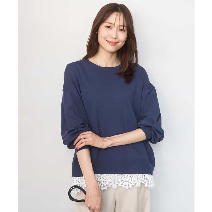 ハイゲージニット×裾レースタンクトップセット/洗える | MK MICHEL KLEIN | 詳細画像2 