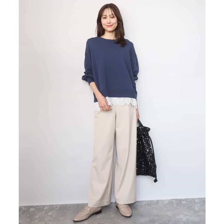 ハイゲージニット×裾レースタンクトップセット/洗える | MK MICHEL KLEIN | 詳細画像3 