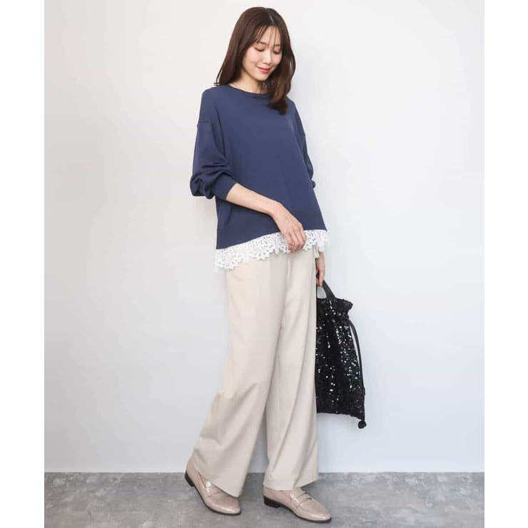 ハイゲージニット×裾レースタンクトップセット/洗える | MK MICHEL KLEIN | 詳細画像5 