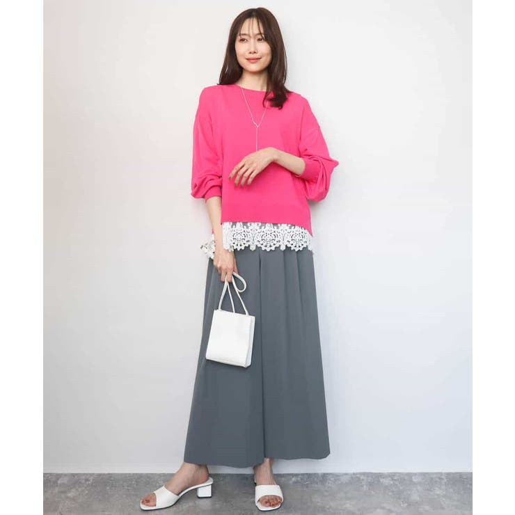 ハイゲージニット×裾レースタンクトップセット/洗える | MK MICHEL KLEIN | 詳細画像7 