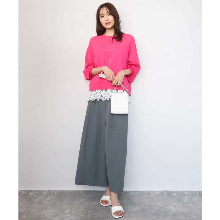 ハイゲージニット×裾レースタンクトップセット/洗える | MK MICHEL KLEIN | 詳細画像8 