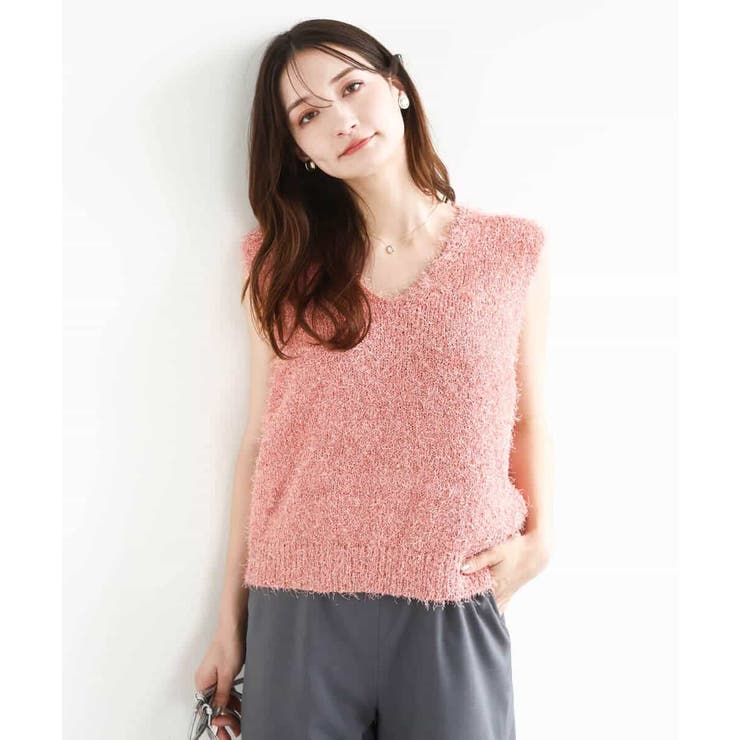 ラメシャギーニットジレ/前後2way/洗える | MK MICHEL KLEIN | 詳細画像15 