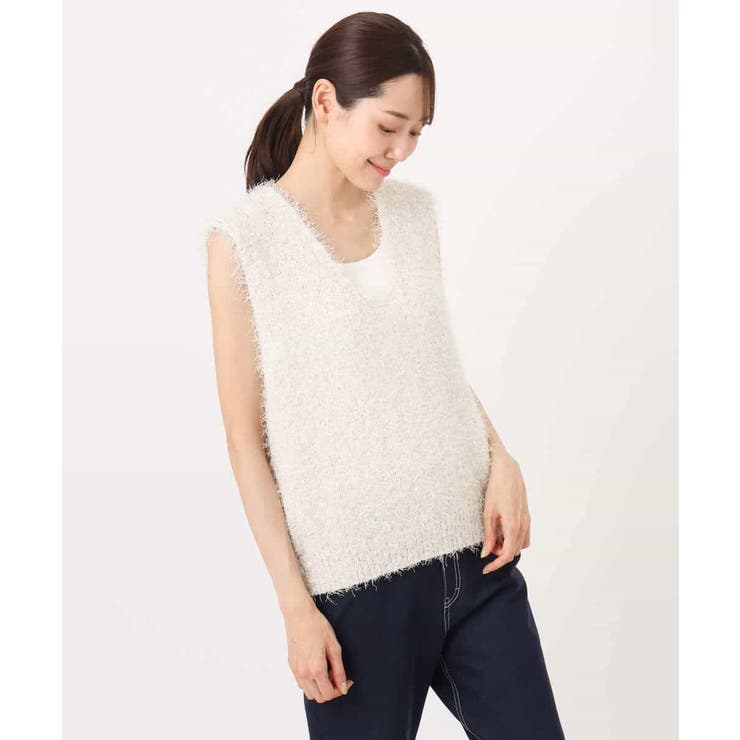 ラメシャギーニットジレ/前後2way/洗える | MK MICHEL KLEIN | 詳細画像30 