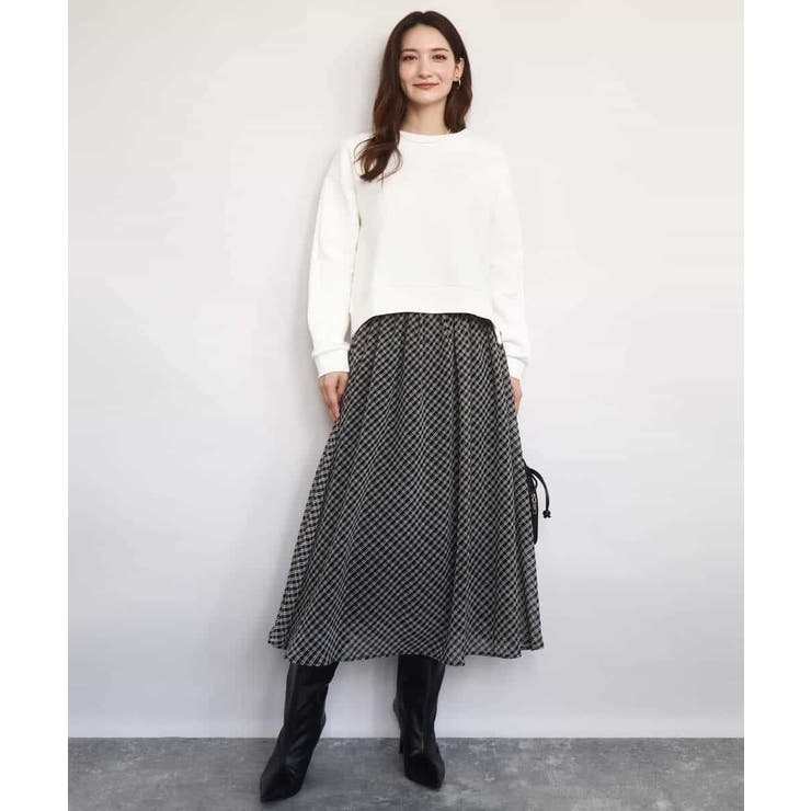 チェック柄シフォンスカート/洗える | MK MICHEL KLEIN | 詳細画像10 