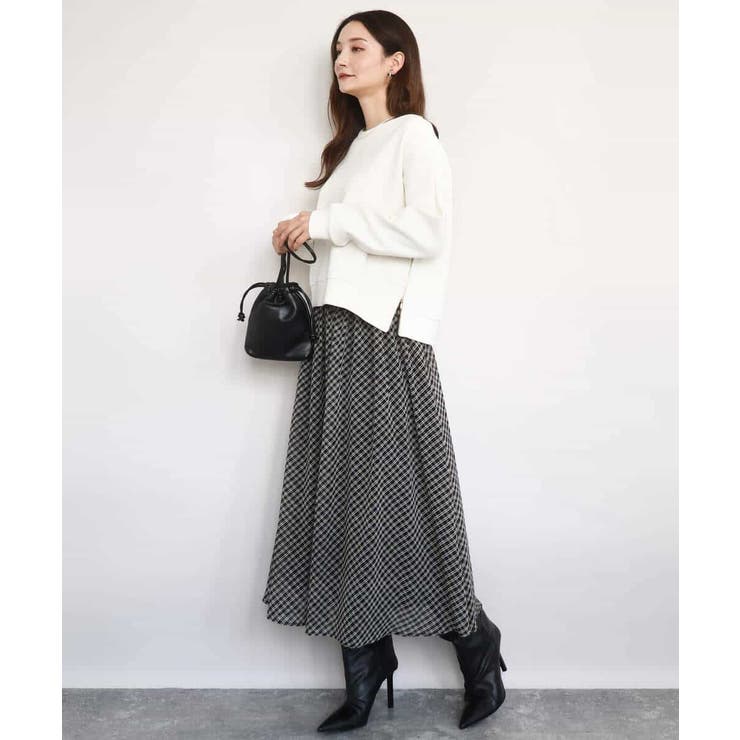 チェック柄シフォンスカート/洗える | MK MICHEL KLEIN | 詳細画像11 
