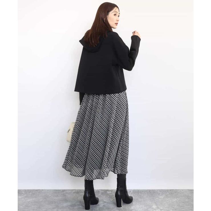 チェック柄シフォンスカート/洗える | MK MICHEL KLEIN | 詳細画像15 
