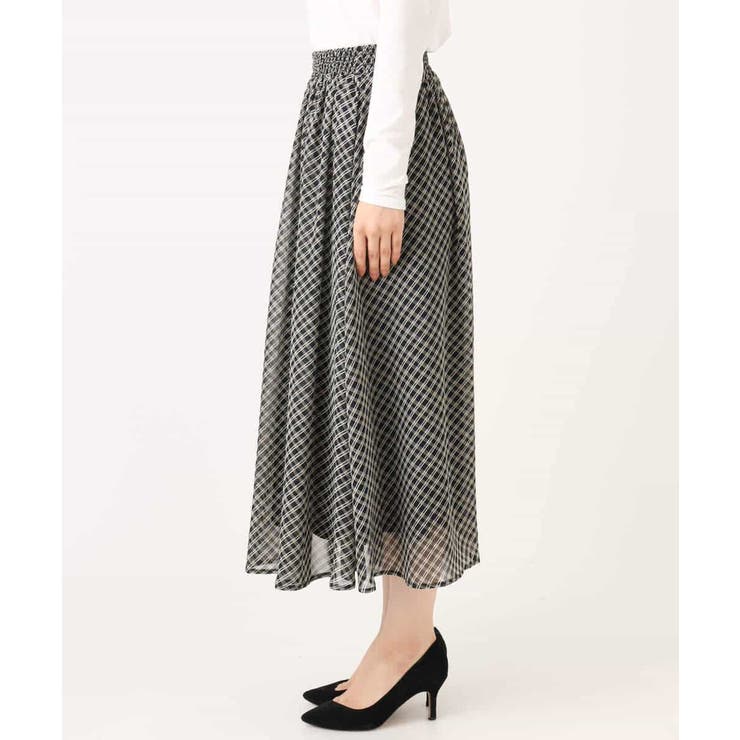 チェック柄シフォンスカート/洗える | MK MICHEL KLEIN | 詳細画像33 