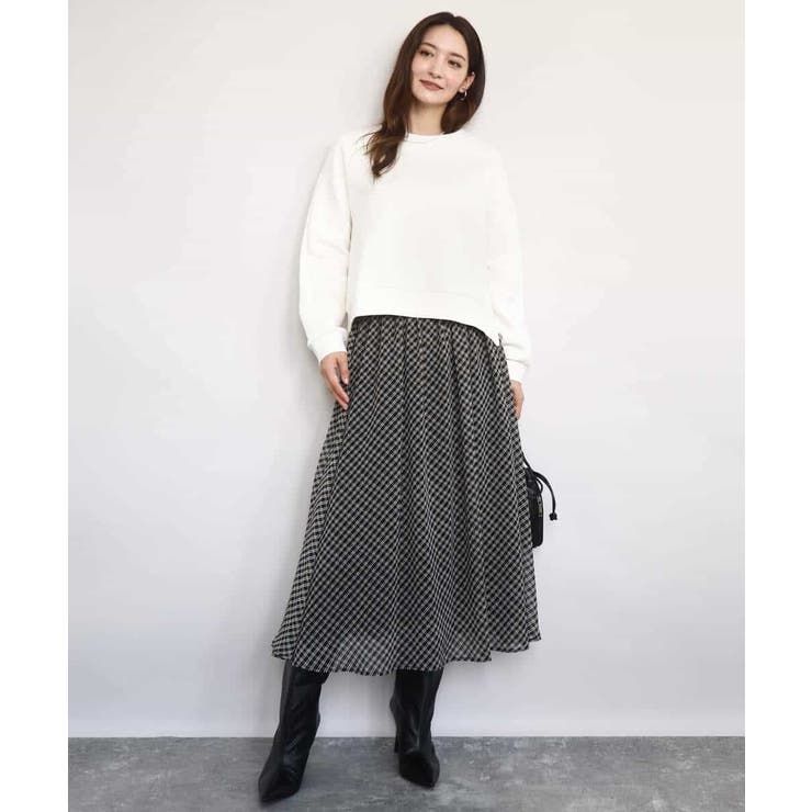 チェック柄シフォンスカート/洗える | MK MICHEL KLEIN | 詳細画像9 