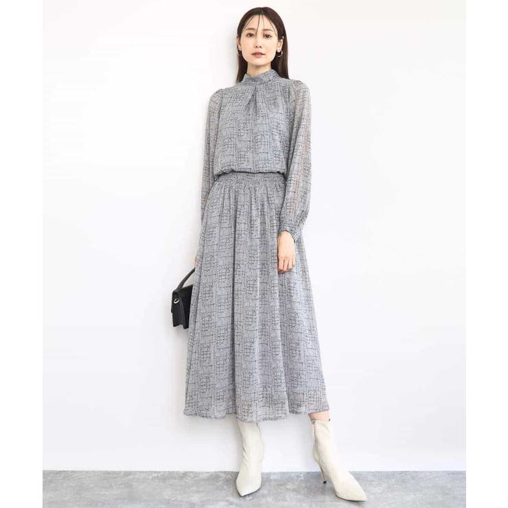 ツイード調チェックプリント シフォンスカート/洗える | MK MICHEL KLEIN | 詳細画像10 