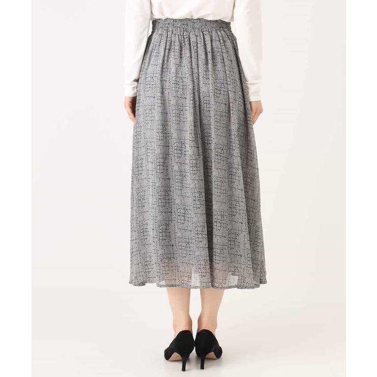 ツイード調チェックプリント シフォンスカート/洗える | MK MICHEL KLEIN | 詳細画像15 