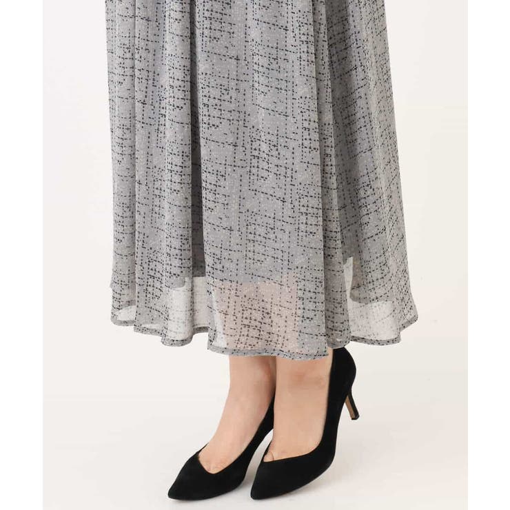 ツイード調チェックプリント シフォンスカート/洗える | MK MICHEL KLEIN | 詳細画像17 