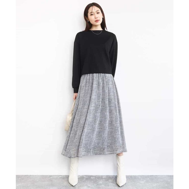 ツイード調チェックプリント シフォンスカート/洗える | MK MICHEL KLEIN | 詳細画像7 