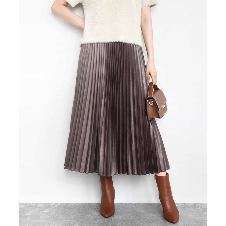 レザー調ランダムプリーツスカート/洗える | MK MICHEL KLEIN | 詳細画像2 