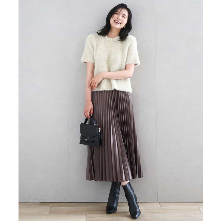 レザー調ランダムプリーツスカート/洗える | MK MICHEL KLEIN | 詳細画像26 