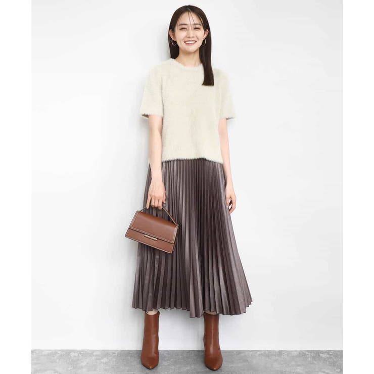 レザー調ランダムプリーツスカート/洗える | MK MICHEL KLEIN | 詳細画像3 