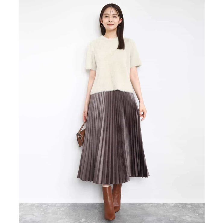 レザー調ランダムプリーツスカート/洗える | MK MICHEL KLEIN | 詳細画像5 