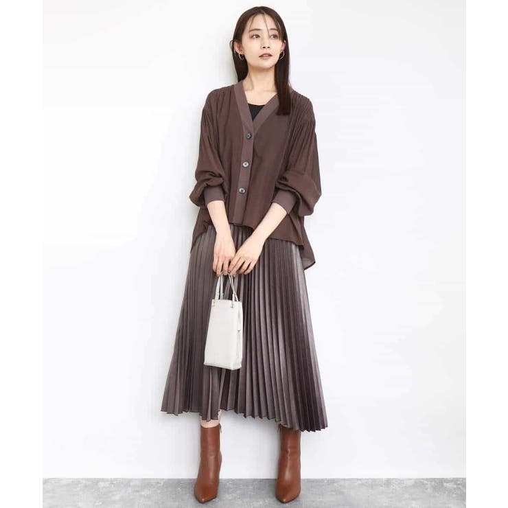 レザー調ランダムプリーツスカート/洗える | MK MICHEL KLEIN | 詳細画像6 