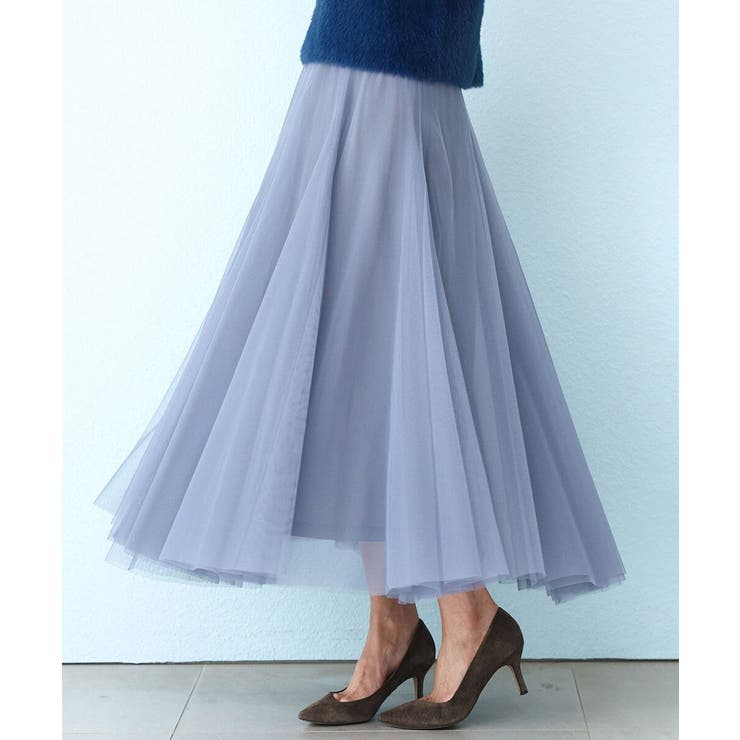 ライトブルー | ボリュームチュールスカート/洗える | MK MICHEL KLEIN