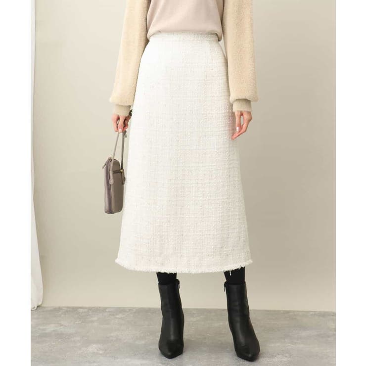 アイボリー | ツイードナロースカート/洗える | MK MICHEL KLEIN
