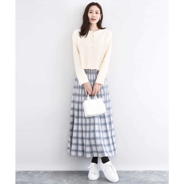 チェック柄プリーツニットスカート/洗える | MK MICHEL KLEIN | 詳細画像10 