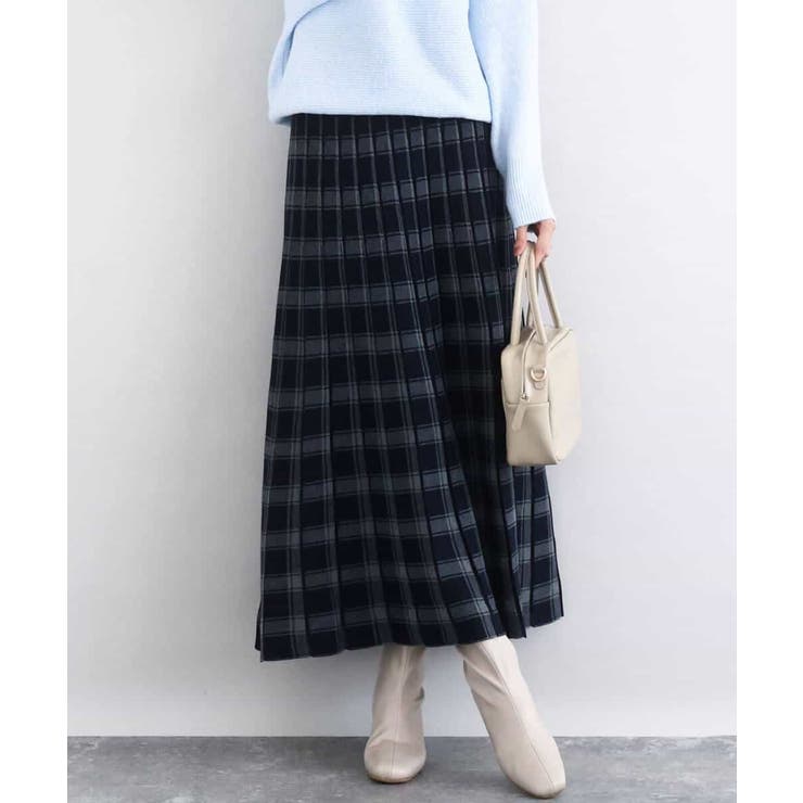 チェック柄プリーツニットスカート/洗える | MK MICHEL KLEIN | 詳細画像12 