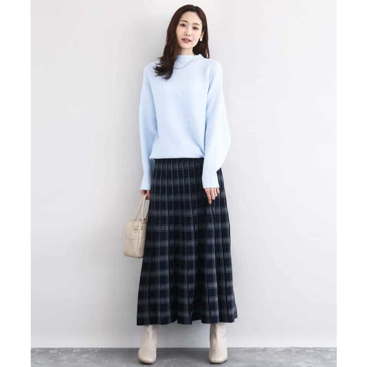 チェック柄プリーツニットスカート/洗える | MK MICHEL KLEIN | 詳細画像13 