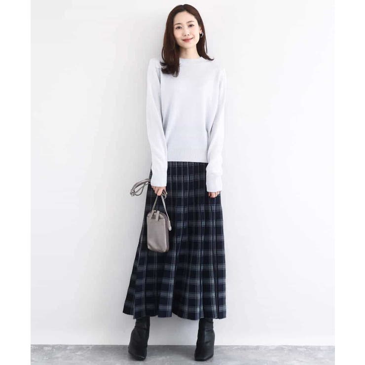 チェック柄プリーツニットスカート/洗える | MK MICHEL KLEIN | 詳細画像16 