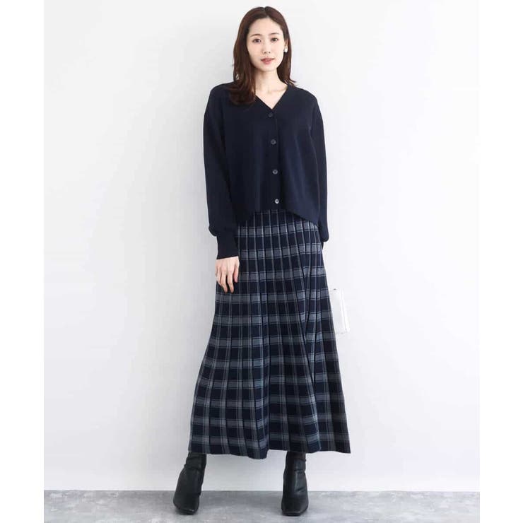 チェック柄プリーツニットスカート/洗える | MK MICHEL KLEIN | 詳細画像19 