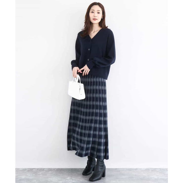 チェック柄プリーツニットスカート/洗える | MK MICHEL KLEIN | 詳細画像20 