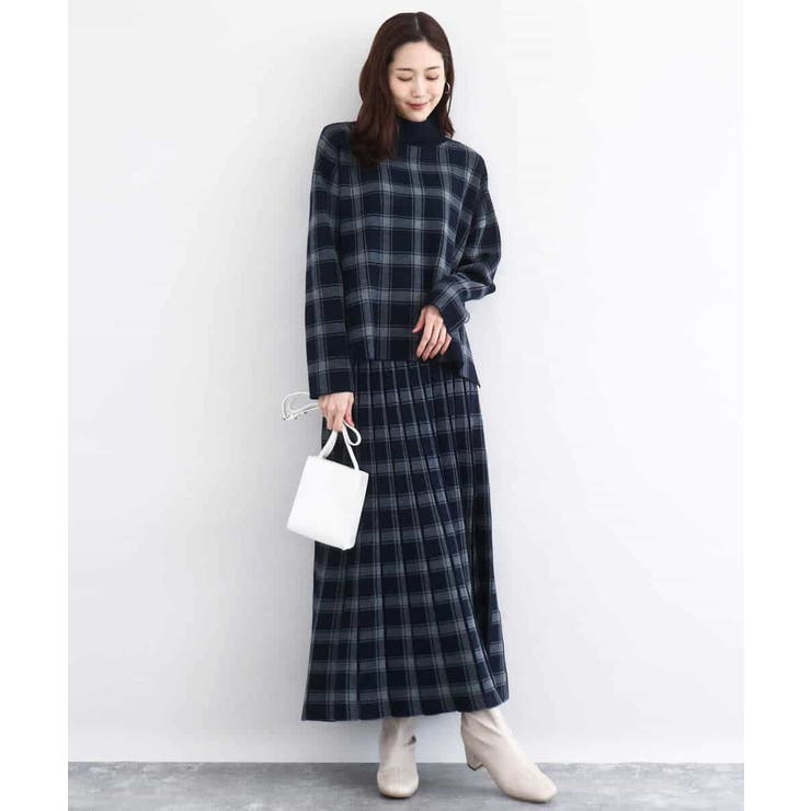 チェック柄プリーツニットスカート/洗える | MK MICHEL KLEIN | 詳細画像22 