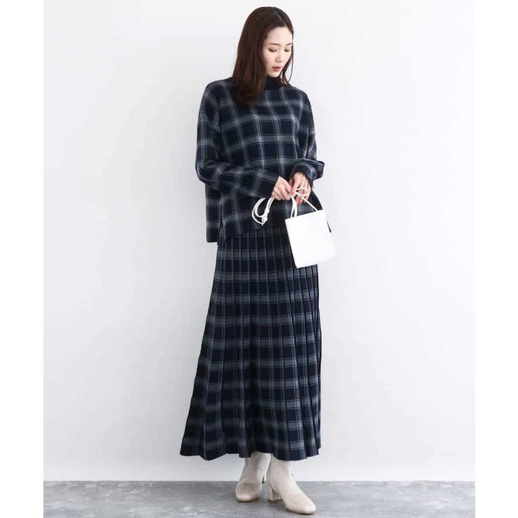 チェック柄プリーツニットスカート/洗える | MK MICHEL KLEIN | 詳細画像23 