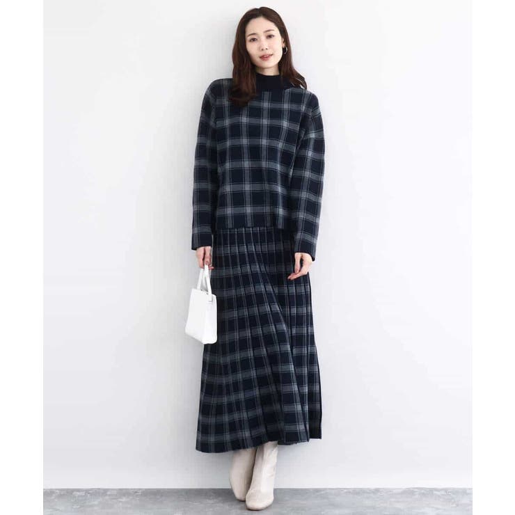 チェック柄プリーツニットスカート/洗える | MK MICHEL KLEIN | 詳細画像24 