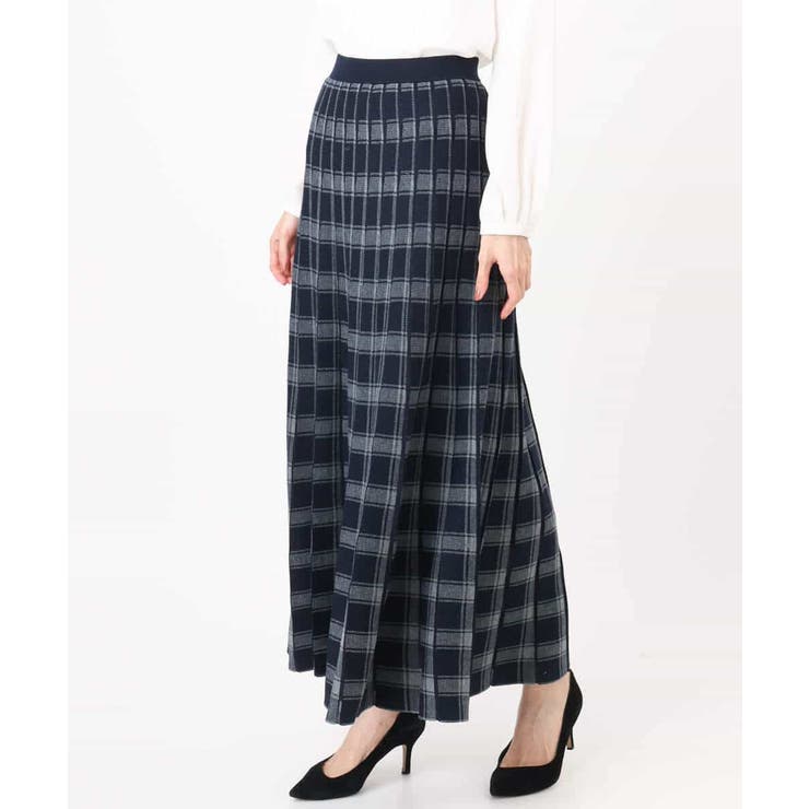 チェック柄プリーツニットスカート/洗える | MK MICHEL KLEIN | 詳細画像25 