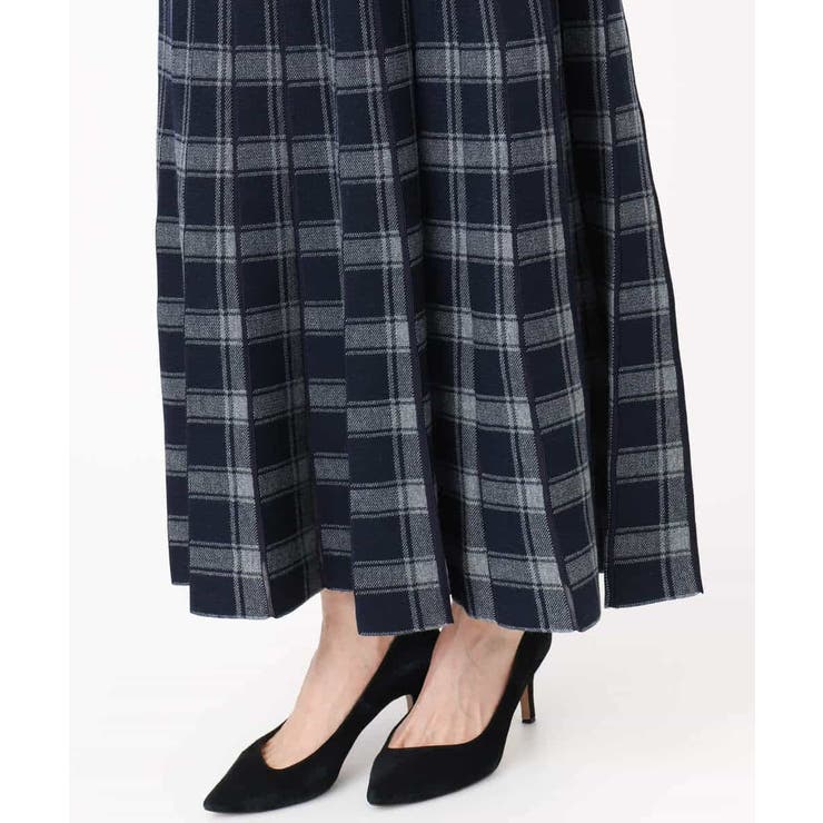 チェック柄プリーツニットスカート/洗える | MK MICHEL KLEIN | 詳細画像29 