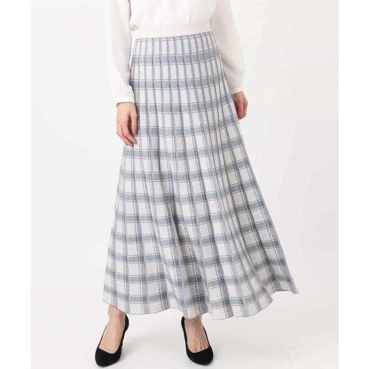 チェック柄プリーツニットスカート/洗える | MK MICHEL KLEIN | 詳細画像31 