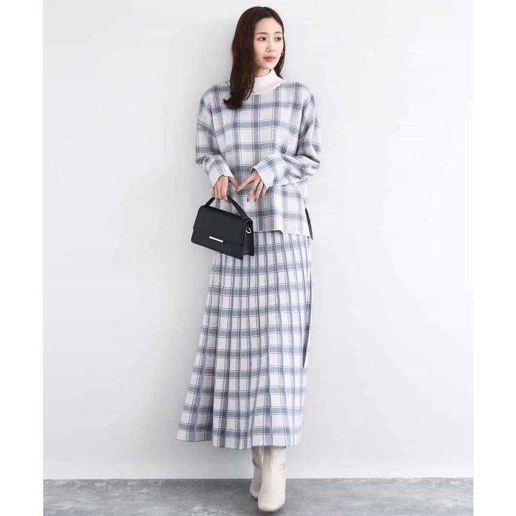 チェック柄プリーツニットスカート/洗える | MK MICHEL KLEIN | 詳細画像4 