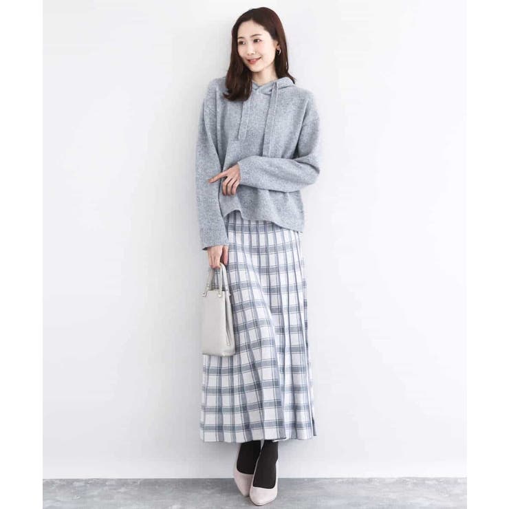 チェック柄プリーツニットスカート/洗える | MK MICHEL KLEIN | 詳細画像8 