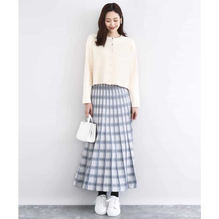 チェック柄プリーツニットスカート/洗える | MK MICHEL KLEIN | 詳細画像9 