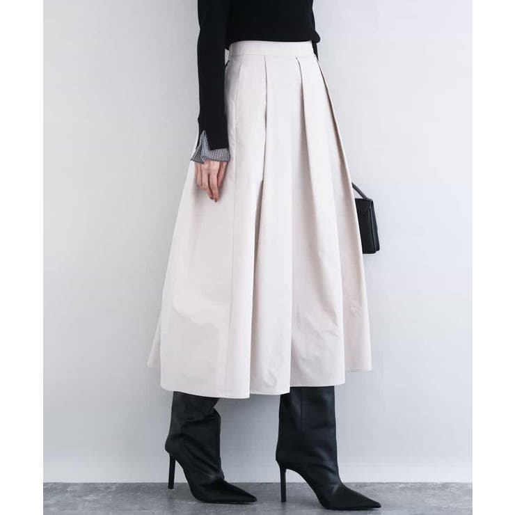 メモリータフタ タックフレアスカート/洗える | MK MICHEL KLEIN | 詳細画像1 